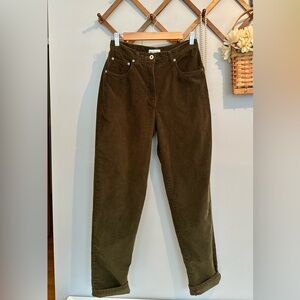 VTG Ann Taylor Brown Corduroy Straight Leg Pants 28” waist Classic Clean Girl